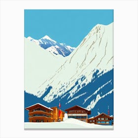 Kitzsteinhorn 4, Austria Midcentury Vintage Skiing Poster Canvas Print