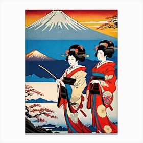 Two Geisha Women Canvas Print