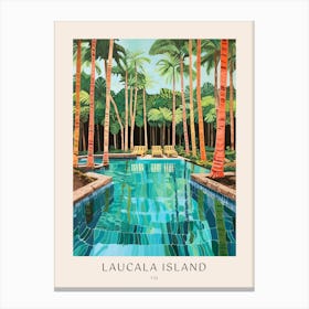Laucala Island, Fiji 1 Midcentury Modern Pool Poster Canvas Print