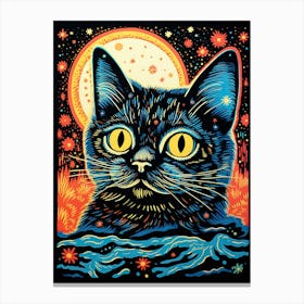 Astral Furshift, Psychedelic Cats series Canvas Print