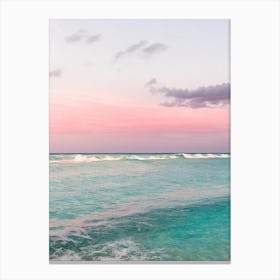 Grace Bay Beach, Turks And Caicos Pink Photography 2 Canvas Print