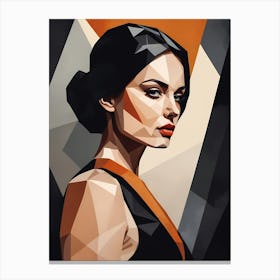 Minimalism Geometric Woman Portrait Pop Art (32) Canvas Print