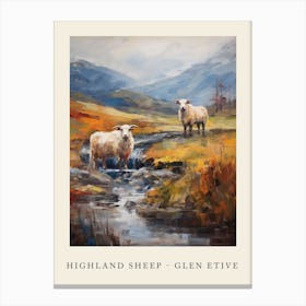 Highland Sheep In Glen Etive 4 Canvas Print