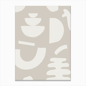 Abstract Shapes - Greige Canvas Print
