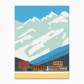 Bansko, Bulgaria Midcentury Vintage Skiing Poster Canvas Print