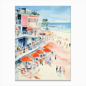 Lido De Jesolo   Italy Beach Club Lido Watercolour 2 Canvas Print