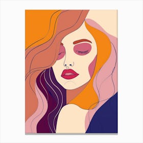 Girl With Long Hair 12 Canvas Print