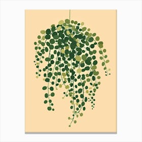 String Of Pearls Plant Minimalist Illustration 1 Canvas Print