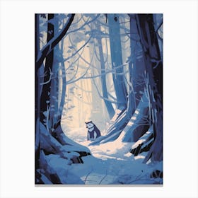 Winter Badger 1 Illustration Canvas Print