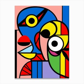 Parrots Abstract Pop Art 2 Canvas Print