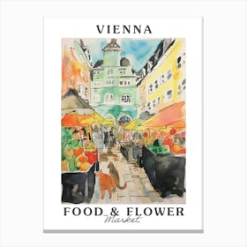 Food Market With Cats In Vienna 3 Poster Canvas Print