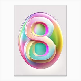 8, Number, Education Bubble Rainbow 3 Canvas Print