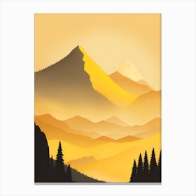 Misty Mountains Vertical Composition In Yellow Tone 41 Canvas Print