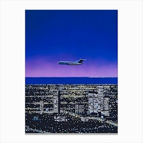 Hiroshi Nagai - City Pop At Night, Air Plane Canvas Print