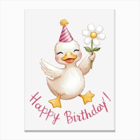 Happy Birthday Duck.6 Canvas Print