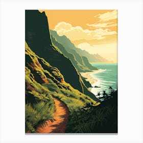 Kalalau Trail Hawaii 3 Hiking Trail Landscape Canvas Print