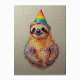 Birthday Sloth 2 Canvas Print