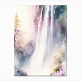 Waterfall Waterscape Gouache 1 Canvas Print