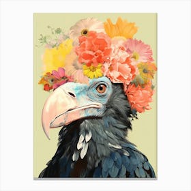 Bird With A Flower Crown California Condor 3 Canvas Print