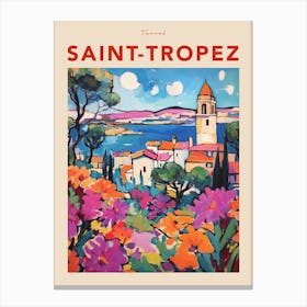 Saint Tropez France 4 Fauvist Travel Poster Canvas Print