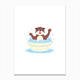 Otter In The Bath 1 Canvas Print