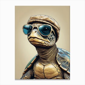 Turtle In Sunglasses Canvas Print