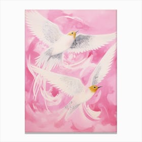Pink Ethereal Bird Painting Chimney Swift 1 Canvas Print