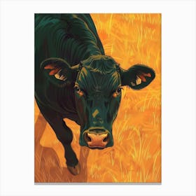 Cow In The Field 2 Canvas Print