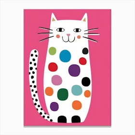 Polka Dot Cat 4 Canvas Print