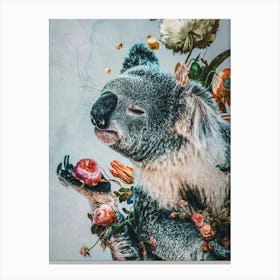 Koala with Flowers Canvas Print