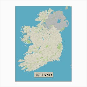 Ireland map poster art Canvas Print