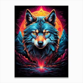 Psychedelic Wolf 7 Canvas Print