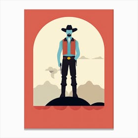 Cowboy In The Desert 3 Canvas Print