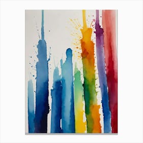 Rainbow Skyscrapers Canvas Print