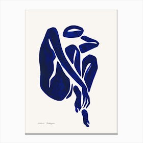Minimal Blue Female Nude Hands & Toes Canvas Print