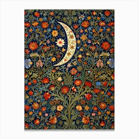 William Morris Moon And Flowers 30 Canvas Print