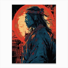 Samurai Warrior Portrait Canvas Print
