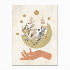 Hand Holding A Flower 1 Canvas Print