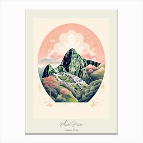 Machu Picchu   Cusco, Peru   Cute Botanical Illustration Travel 0 Poster Canvas Print
