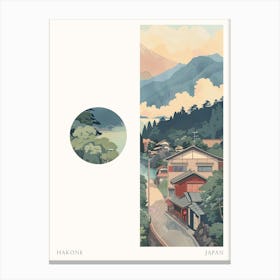 Hakone Japan 2 Cut Out Travel Poster Canvas Print