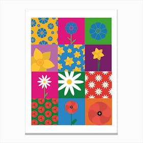 Flowers In A Square Canvas Print