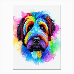 Black Russian Terrier Rainbow Oil Painting dog Canvas Print