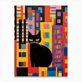 New York City, United States Skyline With A Cat 6 Canvas Print
