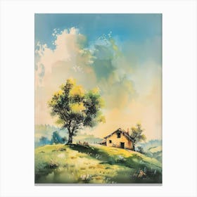 Watercolor Of A House Canvas Print