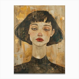 Woman With Red Lips 4 Canvas Print