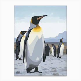 Emperor Penguin Deception Island Minimalist Illustration 2 Canvas Print