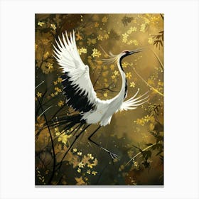 Flying Crane Effect Collage 1 Canvas Print