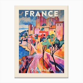 Marseille France 2 Fauvist Painting Travel Poster Canvas Print