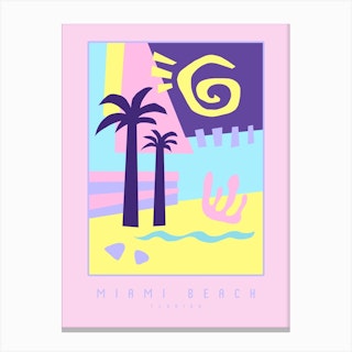 Miami Beach Art Deco Matisse Cutout Canvas Print