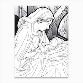 Line Art Inspired By The Birth Of Tragedy 1 Canvas Print